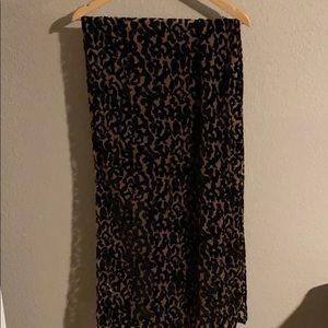 Leopard print scarf. Has velvet and sheer detail